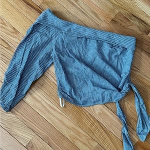 Free People One Shoulder Linen Top